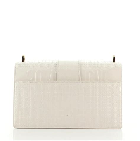 30 Montaigne Chain Bag Ivory Microcannage Calfskin